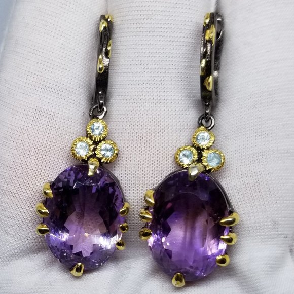 Jewelry - 55 carat ametrine, topaz sterling earrings